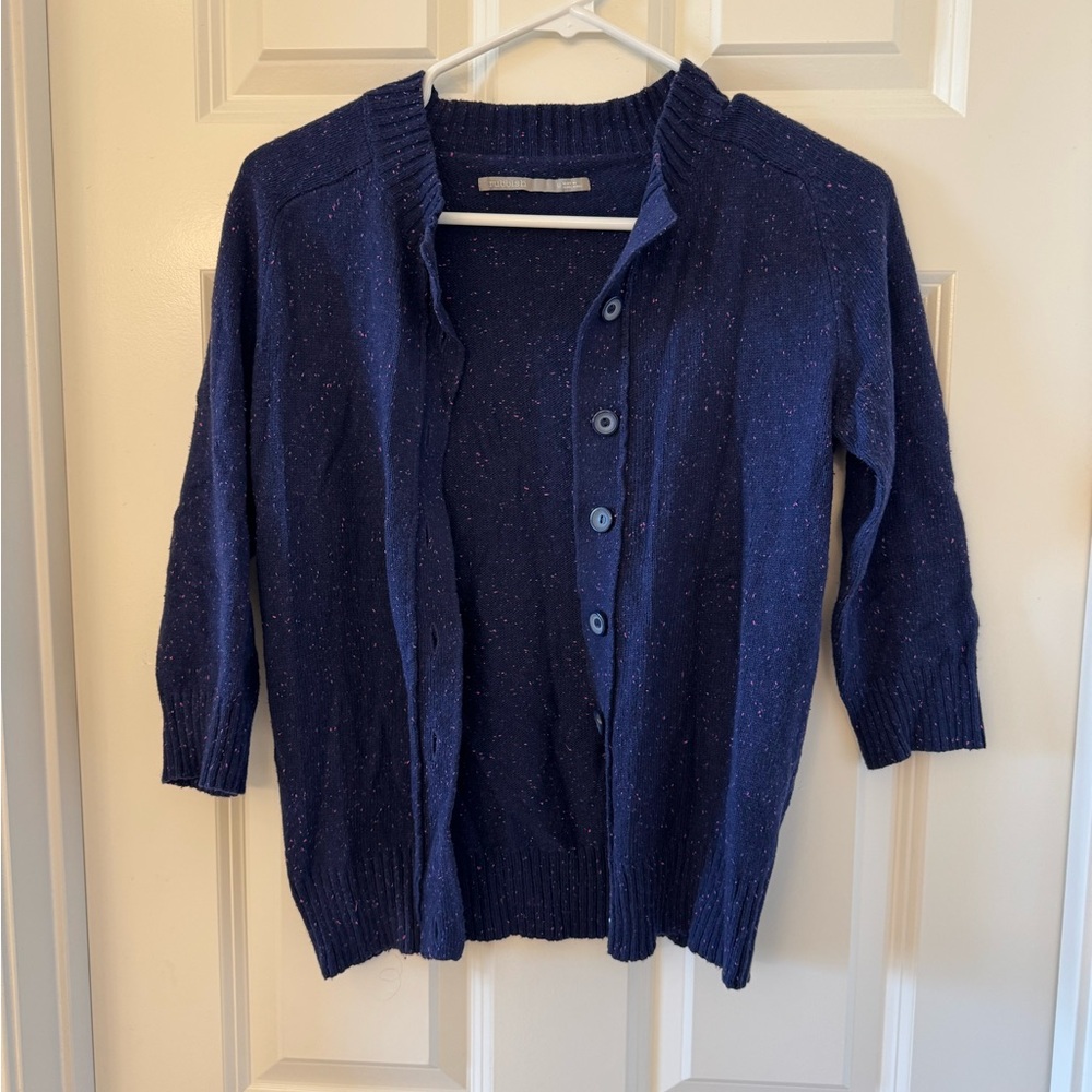 Rubbish Dark Navy Blue with Pink flecks Button-Up Cardigan